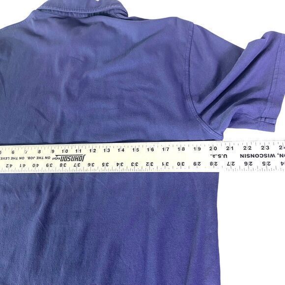 Peter Millar Men’s Navy Blue Polo Short Sleeve Linen Blend‎ Stretch Size Medium - Picture 11 of 11